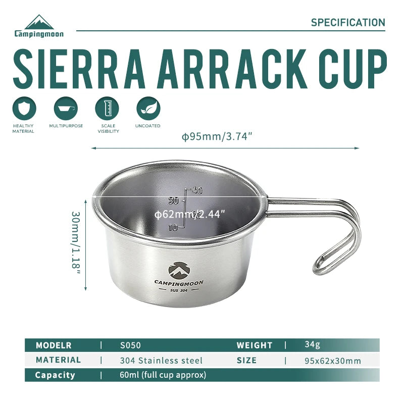 CAMPINGMOON Stainless Steel Mug – Ripper Little Camping Cup for a Cheeky Whisky